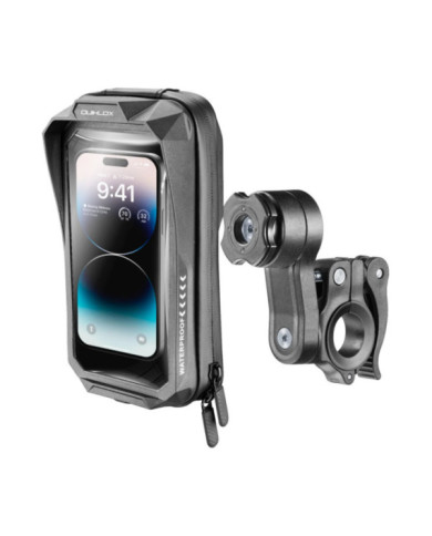 Interphone Kit Quiklox : étui étanche Pro et support de guidon