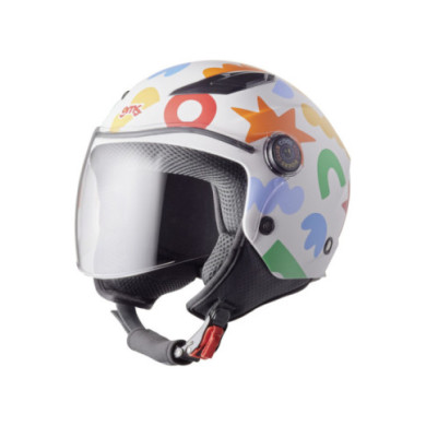 gms Casque ouvert BUZZ GO - KIDS CLUB (53 54) bleu mat orange