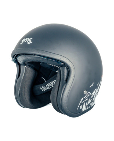 gms Casque Jet Ride in Italy noir-blanc