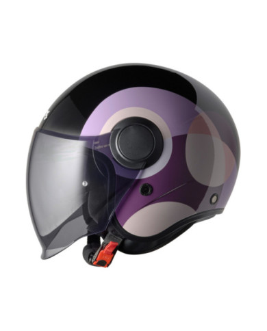 gms Casque ouvert Art.Code.E1 noir violet rose
