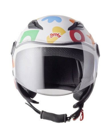 gms Casque ouvert BUZZ GO - KIDS CLUB (53 54) bleu mat orange