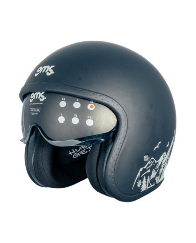 gms Casque Jet Ride in Italy noir-blanc