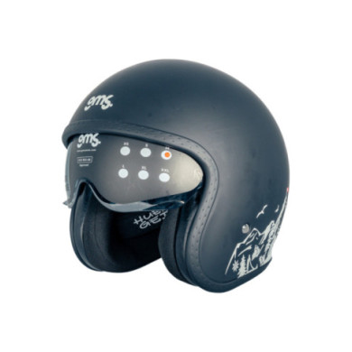 gms Casque Jet Ride in Italy noir-blanc