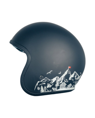 gms Casque Jet Ride in Italy noir-blanc